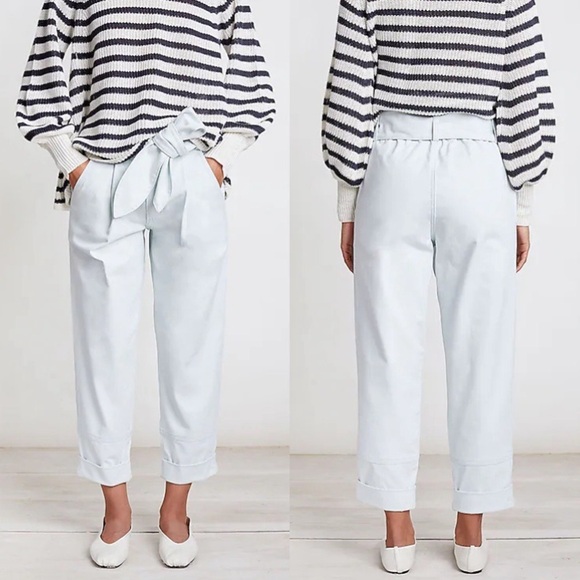 Apiece Apart Bendita High Rise Paperbag Waist Pleated Pants